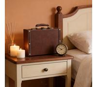 Valigia vintage con maniglia, scatola decorativa, ornamenti, collezione,