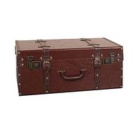 Valigia Vintage in Pelle - Piccola Scatola da Viaggio Gialla, Ideale Come Accessorio Fotografico e Decorazione per la casa, 48x28x15 cm. Valigia in Stile retrò per vetrine e Decorazioni.