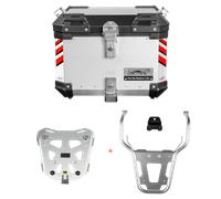 Valigie laterali APRILIA TUAREG 660 - LOBOO PIKE TRACKER - PIASTRA + TOP CASE BLACK/SILVER 45L