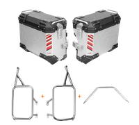 Valigie laterali APRILIA TUAREG 660 - LOBOO PIKE TRACKER - TELAI + VALIGIE BLACK/SILVER 35L-SX | 30L-DX