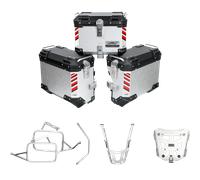 Valigie laterali BENELLI TRK 702X - LOBOO PIKE TRACKER - TRIS BLACK/SILVER VALIGIE+TOP CASE 45L+TELAI