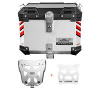Valigie laterali BMW S 1000 XR - LOBOO PIKE TRACKER - PIASTRA + TOP CASE BLACK/SILVER 45L