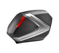V37NN - Givi Coppia Valigie Laterali Nere Catadiottri Rossi Cover Carbon 37 LT
