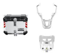 Valigie laterali HONDA X-ADV 750 - LOBOO PIKE TRACKER - TOP CASE BLACK/SILVER 36L+PIASTRA