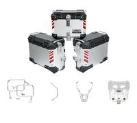 Valigie laterali HONDA X-ADV 750 - LOBOO PIKE TRACKER - TRIS BLACK/SILVER VALIGIE+TOP CASE 36L+TELAI