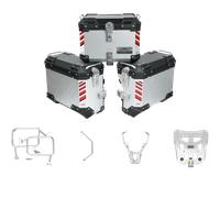 Valigie laterali HONDA X-ADV 750 - LOBOO PIKE TRACKER - TRIS BLACK/SILVER VALIGIE+TOP CASE 45L+TELAI