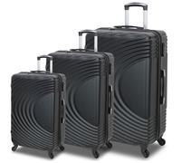 Valigie Trolley Piccolo Medio Grande Valigia Rigido 4 RUOTE in ABS SET 3 Tris