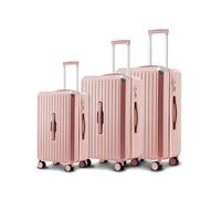 Valigie Trolley Rosa 56-66-76 cm in ABS con Doppie Ruote Girevoli