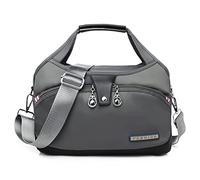 Valink Borsa a tracolla da donna, borsa a tracolla portatile, di grande capacità, impermeabile e antifurto, alla moda, borsa a tracolla da donna, grigio loto chiaro