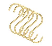 Valink Ganci a S, 5 ganci in alluminio a forma di S, finitura opaca a S, ganci in metallo antiruggine resistenti per borsa, cappello, sciarpa, utensili da cucina, piante, verde stupido, oro