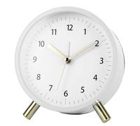 VALINK Piccolo orologio da scrivania, retro per camera da letto, silenzioso, rotondo, analogico, con luce, per chi dorme pesante in ufficio 10,9 cm