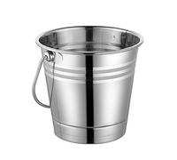 VALINK Secchio per ghiaccio con manici, grande secchiello rotondo per ghiaccio e portabottiglie, in acciaio inox, per feste, champagne, vino, birra, refrigeratore L: 2,5 l, 17,5 cm, 16 cm, 12 cm