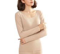 VALINK Set intimo termico interno in pile per donne e uomini, biancheria intima termica termoattiva, strato di base con top pantaloni, donna/colore della pelle