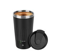 VAlinks Tazza da caffè automescolante, in acciaio inox, con coperchio, 400 ml, tazza da viaggio da caffè per mescolare caffè, latte misto, tè per donne, uomini, ufficio, auto, colore nero
