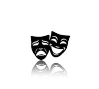 VALINSKY Commedia e tragedia Teatro Maschera Metallo Wall Art, Maschera Metallo Wall Decor, Maschere Ride Cry Decor, Teatro Metallo Segno per Soggiorno, Teatro Amanti Regali