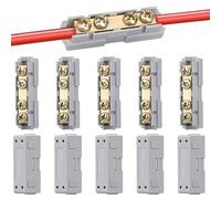 Valixirant 10 AWG Quick Connect Wire Terminals, 60A/80A Ottone | Kit di connettori elettrici con copertura in ABS per cablaggio auto marino blu e rosso