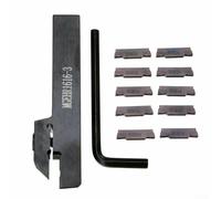 Valixirant Barra di alesatura per tornio indicizzabile MGEHR1616-3 con 10 inserti in carburo MGMN300 per semifinitura e finitura, acciaio legato, 100 mm L, 16 mm D