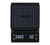 Valixirant Bilancia da caffè 0,1 g con timer, resistente al calore fino a 135 °C, display a LED, unità da caffè espresso e tè (nero)