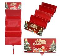 Valixirant Cartoncino formato anno natalizio porta biglietti per le vacanze busta recente 2026 sicuro contanti rosso Avere - Regali lucidi Clip festivi Regalo di famiglia (18 cm 1 pezzo)