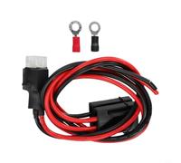 Valixirant Cavo CC a 6 pin IC-706/IC-718/IC-746/IC-756, per Kenwood -50s/-60s/-140/-440/-450/-570, Alinco DX-70T/DX-70TH - 16AWG, fusibile 30A, 1m, nero e rosso