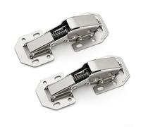 Valixirant Cerniere a scomparsa per armadietti da cucina, cerniere in acciaio, 112,5 x 43 mm, per sovrapposizione/metà sovrapposizione/inserto, confezione da 2, colore: argento (2)