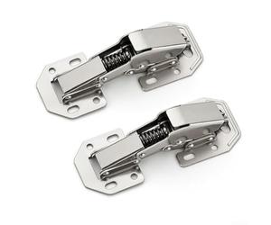 Valixirant Cerniere a scomparsa per armadietti da cucina, cerniere in acciaio, 112,5 x 43 mm, per sovrapposizione/metà sovrapposizione/inserto, confezione da 2, colore: argento (2)