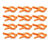 Valixirant Confezione da 12 clip per piante per serra da giardino, in polipropilene flessibile, cromato, con anello per sostenere steli, viti, pomodori, crescita verticale, 8 x 3 x 4,9 cm, verde