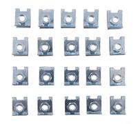 Valixirant Confezione da 20 - Clip di fissaggio a forma di U con dado da 6 mm per portiera auto, bagagliaio, finiture interne, zincate, fermi a freddo in acciaio resistente