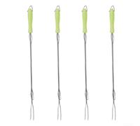 Valixirant Confezione da 4 forchette telescopiche in acciaio per barbecue, marshmallow, kebab - estensibili 30,3 situate in falò, utensili per barbecue all'aperto, campeggio, cortile, barbecue (C)