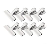 Valixirant Confezione da 8 clip per sacchetti di patatine fritte, resistenti, con robusta conservazione per snack da cucina, argento, 7,2 x 6,5 cm