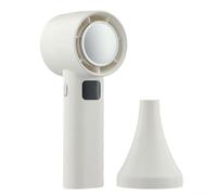 Valixirant Flusso d'aria mobile con 9m/s Bianco/viola/rosa/nero Display USB a 2 Stepless 10h Runtime Battery Numerical Turbo Office/Travel Fan Controllo ricaricabile - 3000mAh (bianco)