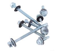 Valixirant Fogli esagonali ondulati da 100 mm/125 mm, 3 mm, resistenti ai raggi UV, a prova di perdite, 100 pezzi zincati autofilettanti con viti. Guarnizione trapezoidale a rondella - Testa Epdm 6