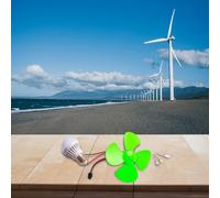 Valixirant Kit con - Motoriduttore Dc Energia Alternativa Educazione Set Vento Piccolo Motore 12v Eolico Esperimento Turbina Generatore di Modello Fai da Te (ABS) (con Blub)