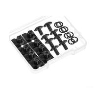 Valixirant Kit di riparazione piastra posteriore da calcio da 25 pezzi con 8 viti scanalate (10-32, 12,7 mm), 8 dadi e 8 boccole interne di bloccaggio dei denti, coppe standard Jockstrap e Rugby