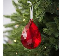 Valixirant Ornamenti da tavolo per albero di Natale da interni, decorazione a specchio argento/rosso/oro/blu/viola, in acrilico, decorazione per la casa e le vacanze (rosso)