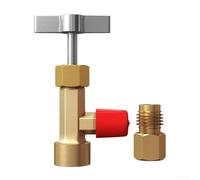 Valixirant R134a AC Can Tap con serbatoio HVAC Gauges - Valvola manuale in ottone Dispenser 1/4" SAE e 1/2" ACME Collettori, compatibile con sistemi R12/R22/R134A