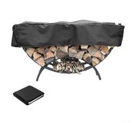 Valixirant Resistente al vento, impermeabile, si adatta alla maggior parte della legna da ardere in legno semicircolare, curvo, per esterni, in tessuto Oxford 210D, resistente (150 x 36 x 36 cm) (nero