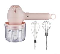 Valixirant Sbattitore manuale senza fili ricaricabile, 30 W, sbattitore per uova e aglio senza fili con acciaio, schiacciapatate portatile da cucina (rosa)