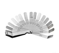 Valixirant Set di spessimetri in acciaio a 16 lame, 0,127-0,508 mm, gamma di spessori metrici, valvola motore curva, misura scintilla, lunghezza 100 mm