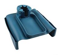 Valixirant Vassoio antiscivolo in silicone con tasche per bevande, telecomandi e telefoni, organizer per divano, intrattenimento, 29,5 x 48 cm (blu scuro)