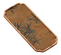 Valixirant Vassoio da tè in noce stile cinese intagliato a mano in legno per la casa Teal a tenuta stagna tavola da tè cerimonia kung fu tappetino decorativo 13,5 x 11 x 2 cm (C)
