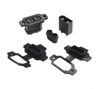 Valixirant XT90E Connettore porta di ricarica batteria al litio - 30A Base fissa EV Ricarica con contatti e guscio, 42 × 25,3 × 19 mm, compatibile con veicoli XT90E-F (un set con tappo)