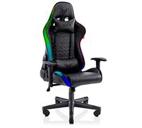 VALK Skadi - Sedia Gaming Ergonomica con Luci LED RGB, Reclinabile 160°, Braccioli 2D, Imbottitura ad Alta Densità, Tessuto Traspirante (Nero)