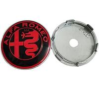 VALKEM 4 Tappi Coprimozzo per Alfa Romeo 60mm, Auto Centro Ruota Tappi Coprimozzi Antipolvere e Impermeabile, Auto Emblemi Borchie Cerchi Decorazione Accessori,A
