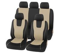 VALKEM Coprisedili Auto per Mitsubishi Outlander PHEV 2016-2019, Anteriori e Posteriori Confortevole Traspirante Copri Sedile Set, Auto Sedile Protezioni Accessori,C Beige Black