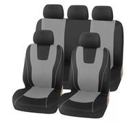 VALKEM Coprisedili Auto per Opel Corsa 2007-2016 2017 2018 2019 2020 2021 2022 2023, Anteriori e Posteriori Confortevole Traspirante Copri Sedile Set, Auto Sedile Protezioni Accessori,B Grey Black