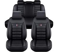 VALKEM Coprisedili Auto per Peugeot 307 CC Coupe Cabrio 2003 2004 2005 2006 2007 2008, 5 Posti Set Completo Anteriori e Posteriori Pelle Sedile Impermeabile Copri Sedili, Interni Accessori,A Black