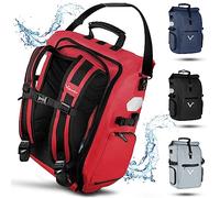 Valkental - Borsa da bici 3-in-1 Pro - Nylon di alta qualità - Capacità 23 L - Utilizzabile come borsa da portapacchi, zaino e borsa a tracolla - 100% impermeabile - Borsa da bici per portapacchi