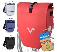 Valkental - Borsa portabagagli grande e impermeabile - Volume di riempimento 28 & 20 litri - Borsa da bicicletta per portabagagli (Rosso, 20L)