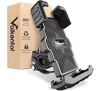 Valkental - Supporto per smartphone da bici con sistema a clic e cuscinetto in silicone | Compatibile con tutti i manubri e tutti gli smartphone | Rotazione a 360° | iPhone, Samsung, Huawei